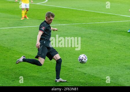 Bucharest, Romania. 28th Mar, 2021. Matthias Ginter #4 of Germany during the FIFA World Cup 2022 Qualifying Round match between the national teams of Romania and Germany at National Arena in Bucharest, Romania. 28.03.2021. Photo: Copyright 2020, Credit: Cronos/Alamy Live News Stock Photo