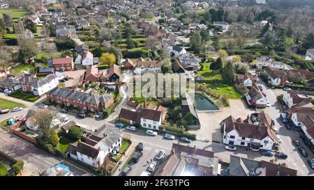 Stock Village in Essex UK Aerial image Stock Photo