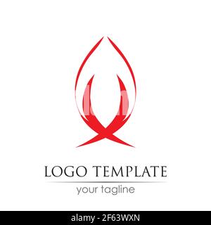 flower tulip logo vector illustration design template Stock Vector