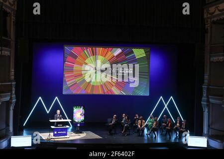 March 29, 2021: March 29, 2021 (Malaga) presentation of the official poster of the 24th Malaga Film Festival at the Teatro Cervantes. Credit: Lorenzo Carnero/ZUMA Wire/Alamy Live News Stock Photo