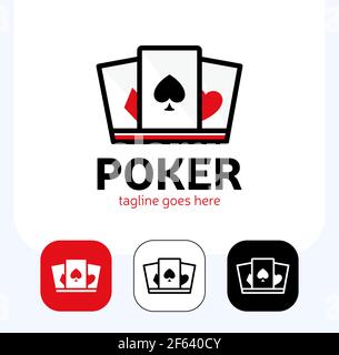 crown and Ace of Spades to design the Poker logo. crown or king of club playing cards logo design vector Stock Vector