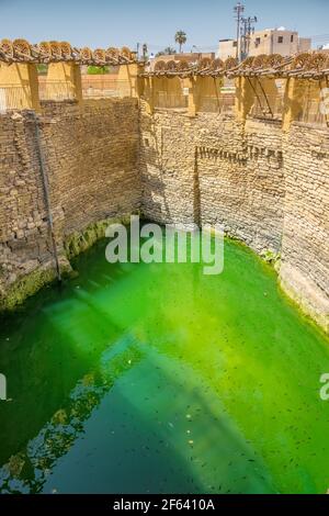 Hadaj Well, one of the largest ancient water wells in the world in Tayma, Saudi Arabia. Stock Photo