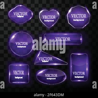 Glass vector button plane. Easy editable background Stock Vector