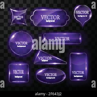 Glass vector button plane. Easy editable background Stock Vector