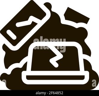 Broken Devices Icon Vector Glyph Illustration Stock Vector