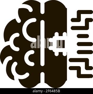 Ai Brain Chip Icon Vector Glyph Illustration Stock Vector