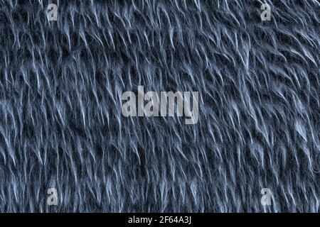 Abstract texture of gray artificial fur. Dark gray fur with a long pile. Stock Photo