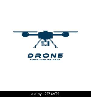 Drone silhouette vector design, drone logo isolated on white background Stock Vector