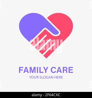 Family care icon. Charity, friendship, hope logo template. Vector illustration. Stock Vector