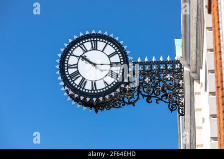 Hythe Town Hall Clock aganst a clear blue sky Stock Photo