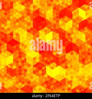 Lava Halftone Modern Design Backdrop. Hot Red Bright Pixel Camouflage Stock Vector