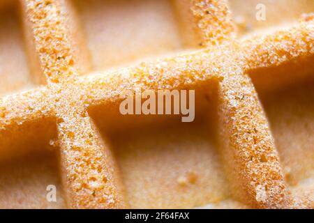 Viennese waffles close-up. Large cage and baking texture - culinary background. Stock Photo