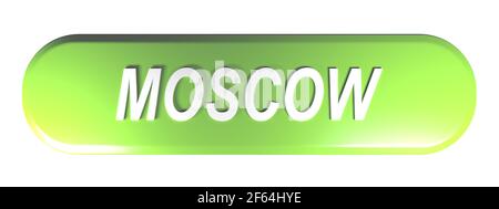 MOSCOW red rounded rectangle push button isolated on white background ...