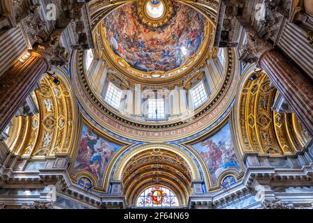 Sant Agnese in Agone 17th century Baroque church interior at Piazza Navona in Rome, Italy Stock Photo