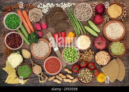 Low G1 healthy diet food for diabetics with all foods below 55 on the GI index. High in antioxidants, vitamins, anthocyanins, protein and  fibre. Stock Photo