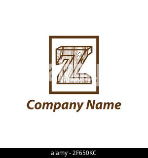 letter Z logo design template. wood texture logo,EPS 10 Stock Vector
