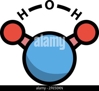 Icon Of Chemical Molecule Water. Editable Bold Outline With Color Fill Design. Vector Illustration. Stock Vector