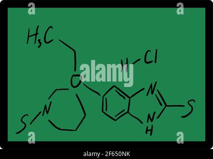 Icon Of Chemistry Formula On Classroom Blackboard. Editable Bold Outline With Color Fill Design. Vector Illustration. Stock Vector