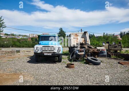 ZIL-130 - Old Soviet Russian medium-duty truck. Kutaisi. Georgia Stock Photo