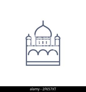 Church line icon - orthodox chapel simple linear pictogram on white background. Vector illustration Stock Vector