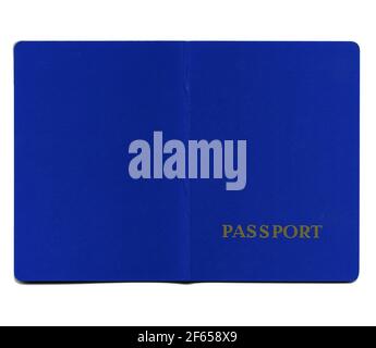 blue passport id isolated over white background Stock Photo - Alamy