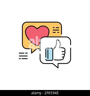 Feedback color line icon. Pictogram for web page, mobile app, promo. UI UX GUI design element. Editable stroke. Stock Vector