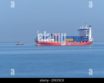 Sheerness, Kent, UK. 30th March, 2021. UK Weather: a sunny morning in Sheerness, Kent. Credit: James Bell/Alamy Live News Stock Photo
