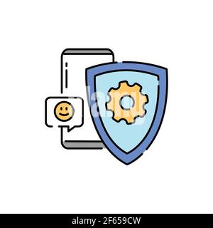 Protection color line icon. Pictogram for web page, mobile app, promo. UI UX GUI design element. Editable stroke. Stock Vector