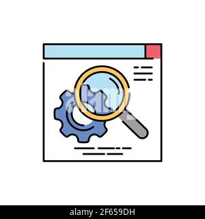 Searching solution color line icon. Pictogram for web page, mobile app, promo. UI UX GUI design element. Editable stroke. Stock Vector