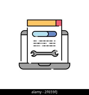 Fixing problem color line icon. Pictogram for web page, mobile app ...