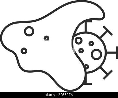 Immune response concept icon in black and white. Vector illustration ...