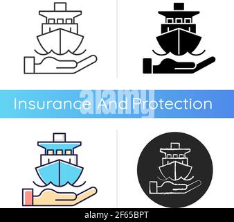 Marine insurance icon Stock Vector