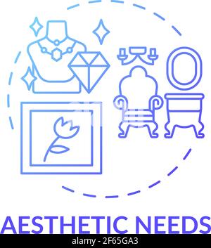 Aesthetic needs blue gradient concept icon Stock Vector