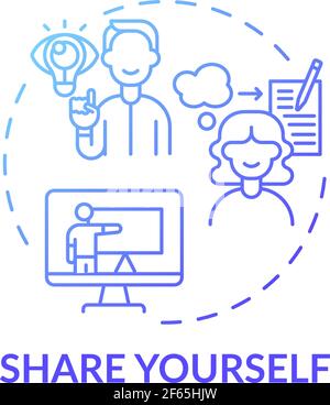 Share yourself blue gradient concept icon Stock Vector