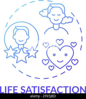 Life satisfaction blue gradient concept icon Stock Vector