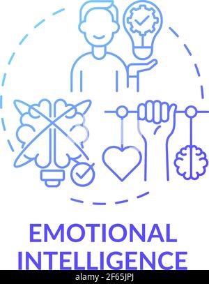 Emotional intelligence blue gradient concept icon Stock Vector