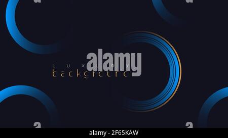 Luxury deep blue premium abstract background with round blue elements vector illustration. Stock Vector