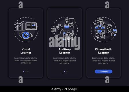Learning styles onboarding mobile app screen Stock Vector Image & Art ...