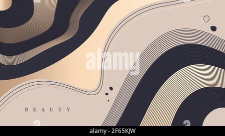 Abstract background with dynamic linear waves vector illustration. Stock Vector