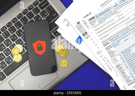 Access denied concept, peronal data protection and cybersecurity background photo Stock Photo