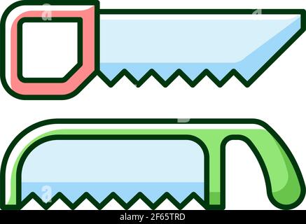 Saws RGB color icon Stock Vector