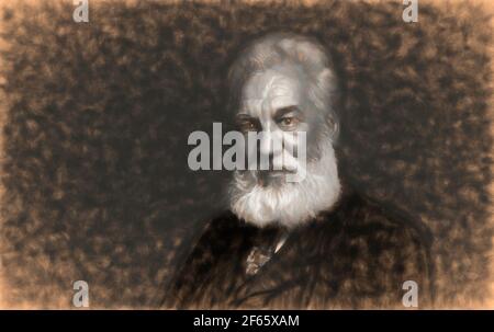 Alexander Graham Bell, 1847 – 1922, inventor, scientist, and engineer Stock Photo