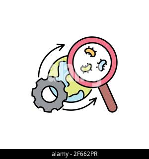 Biophysics color line icon. Pictogram for web page, mobile app, promo. UI UX GUI design element. Editable stroke. Stock Vector