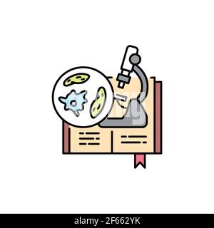 Microbiology color line icon. Pictogram for web page, mobile app, promo. UI UX GUI design element. Editable stroke. Stock Vector