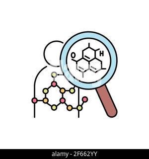 Biochemistry color line icon. Pictogram for web page, mobile app, promo. UI UX GUI design element. Editable stroke. Stock Vector