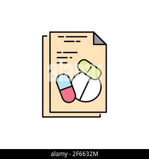 Pharmacology color line icon. Pictogram for web page, mobile app, promo. UI UX GUI design element. Editable stroke. Stock Vector