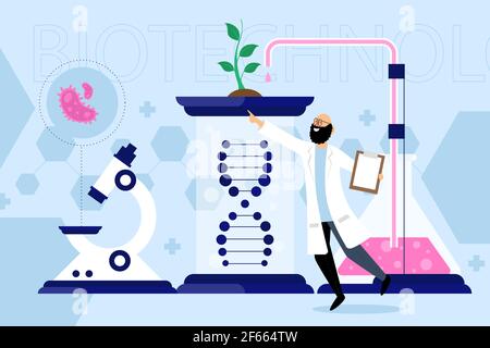 Flat design biotechnology concept Vector illustration Stock Vector ...