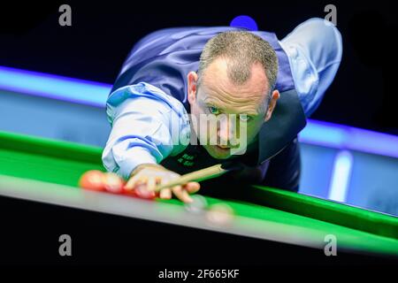 MILTON KEYNES, UNITED KINGDOM. 30th Mar, 2021. Mark Williams during 2021 Championship League Snooker- Day 1 matches at Marshall Arena on Tuesday, March 30, 2021 in MILTON KEYNES ENGLAND. Credit: Taka G Wu/Ģ����ý Live News Stock Photo