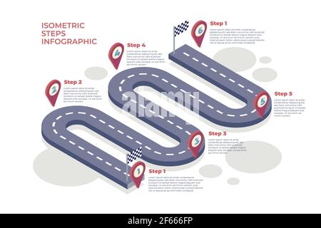 Isometric steps infographic template Vector illustration. Stock Vector