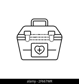 Box container color line icon. Donor program. Pictogram for web page, mobile app, promo. UI UX GUI design element. Editable stroke. Stock Vector